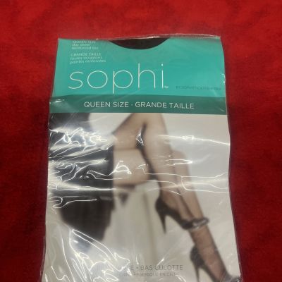 SOPHI QUEEN SIZE DAY SHEER REINFORCED TOE PANTYHOSE BLACK FREE SHIPPING  (ff10)